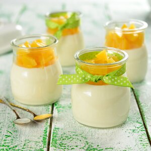 Honey Panna Cotta with Peaches